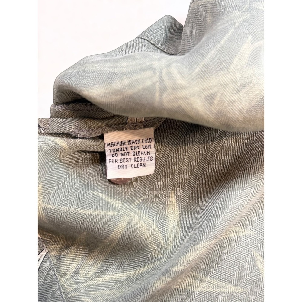 Vintage Tommy Bahama Mens Silk Bamboo Print Shirt Sage Green Palm Tree‎ Hawaiian - Picture 6 of 7